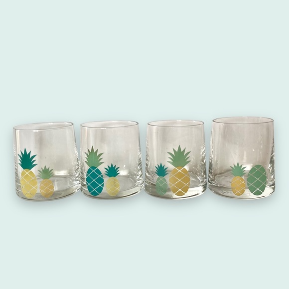 Chic & Tonic Pineapple Lowball Glasses Set of 4 in Box - Picture 8 of 12
